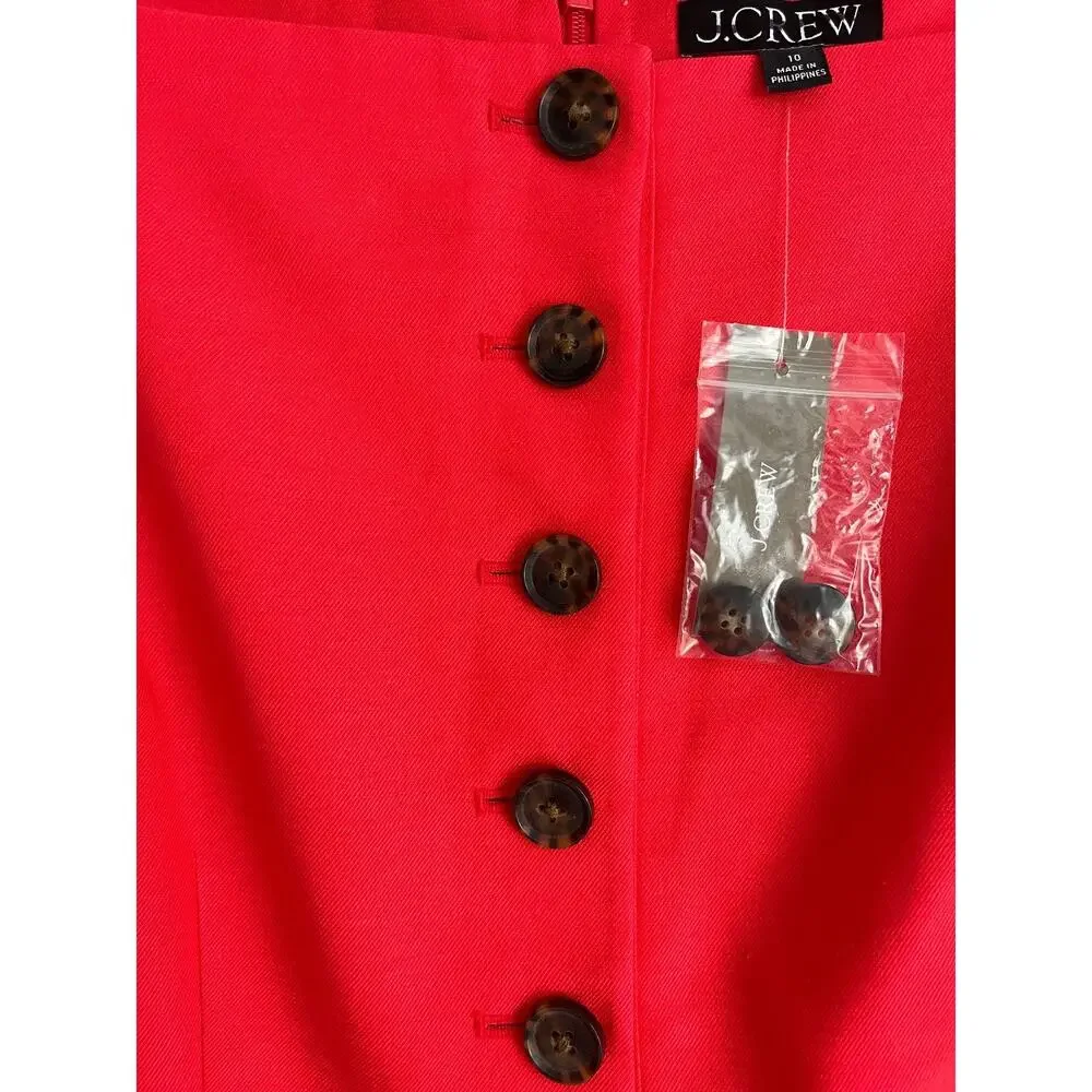 J.Crew NWT Mini Sheath Dress Gramercy Linen Blend California Poppy 10 CS954 Lux
